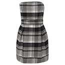 FRENCH CONNECTION Womens Black Grey Plaid Tartan Checked Wool Dress UK 8 - French Connection