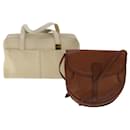 Burberrys Burberry Hand Bag Shoulder Bag Leather 2Set Brown Beige Auth ti1171 - Autre Marque