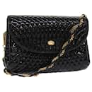 BALLY Chain Shoulder Bag Patent leather Black Auth bs6729 - Bally