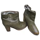 Khaki leather boots, Pointure 37. - Humanoid