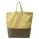 CELINE VERTICAL CABAS HANDBAG IN TWO-TONE YELLOW AND BROWN LEATHER HAND BAG - Céline