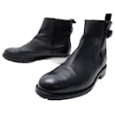 HESCHUNG SHOES ANKLE BOOTS 8.5 42.5 BLACK LEATHER BUCKLE BOOTS SHOES - Heschung