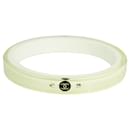 CHANEL CC Logo Bangle Bracelet In Clear & White Resin with rhinestones - Chanel