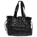 CHANEL Shoulder Bag Patent Leather Black CC Auth bs6675 - Chanel