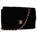 CHANEL Matelasse 25 Chain Diana Shoulder Bag Cotton Black CC Auth 47581A - Chanel