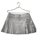 CHANEL Gold Lame Pleated Mini Skirt - Chanel