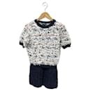 ***CHANEL  Short sleeve fancy knit cut and sew & skirt setup - Chanel