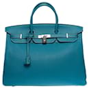 HERMES BIRKIN BAG 40 in Blue Leather - 101297 - Hermès