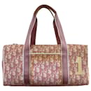 Dior Trotter Canvas x Patent Leather Handbag Pink Boston bag