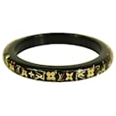 Louis Vuitton Thin Inclusion PM bracelet jonc noir avec paillettes en résine dorée