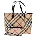 BURBERRY Nova Check Tote Bag PVC Leather Pink Black Auth 48034 - Burberry