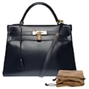 Hermes Kelly bag 32 in Navy Blue Leather - 101212 - Hermès