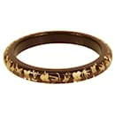 Louis Vuitton Thin Inclusion PM brown with gold resin sequins bangle bracelet