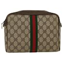 GUCCI GG Canvas Web Sherry Line Clutch Bag Beige Red 27004998 Auth th3783 - Gucci