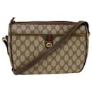 GUCCI GG Canvas Web Sherry Line Shoulder Bag PVC Leather Beige Green Auth 47988 - Gucci