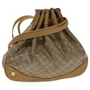 CELINE Macadam Canvas Shoulder Bag PVC Leather Brown Auth 47999 - Céline