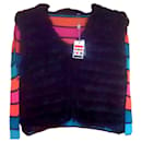 Superb short sleeveless vest knitted black rabbit hair Rodier size XL
