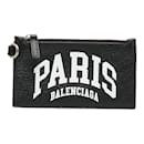 Balenciaga Leather Logo Zip Card Holder Porte-cartes de visite en cuir 594548 In excellent condition