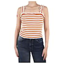 Brown striped and shirred top - size S - Veronica Beard