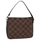 Bolsa de maquiagem LOUIS VUITTON Damier Ebene Trousse N51982 Autenticação de LV 47762 - Louis Vuitton