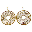 Roberto Cavalli Geometrische baumelnde runde Ohrringe mit goldenen Scheiben