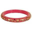 Louis Vuitton Thin Inclusion PM fuchsia with gold resin sequins bangle bracelet