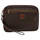 CELINE Macadam Canvas Clutch Bag PVC Leather Brown Auth ki3150 - Céline