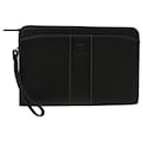 BURBERRY Clutch Bag Leather Black Auth 48120 - Burberry