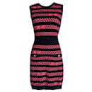 New CC Buttons Chain Pattern Cashmere Dress - Chanel