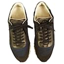 Louis Vuitton Men's Black & Blue Damier Trainers Rubber Sole Lace Up Shoes 7.5UK