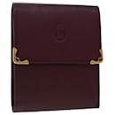 CARTIER Wallet Leather Red Auth am4715 - Cartier