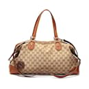 Bolsa de lona Gucci GG Canvas Brick Lane Boston 296897 em boa condição