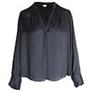 Satinierte Bluse mit V-Ausschnitt von Zadig & Voltaire aus schwarzem Polyester