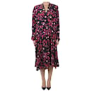 Multi padded shoulder floral midi dress - size UK 8 - Isabel Marant
