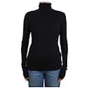 Suéter canelado preto com gola alta - tamanho S - Autre Marque