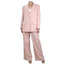 Pink wide-leg trousers and blazer set - size UK 8 - Autre Marque