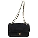 BALLY Quilted Chain Shoulder Bag Leather Black Auth yk7842b - Bally
