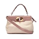 Bvlgari Canvas & Leather Isabella Rossellini Bag Canvas Handbag in Fair condition - Bulgari