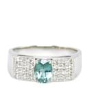 [LuxUness] Platin Diamant & Turmalin Ring Metallring in ausgezeichnetem Zustand - & Other Stories