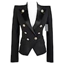 BALMAIN  FITTED lined-BREASTED BLAZER IN BLACK - Balmain