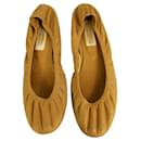LANVIN Clássico marrom claro couro de bezerro sapatilhas de couro sapatilhas tamanho bailarina 40 - Lanvin