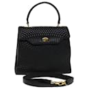 Bolsa de mão acolchoada BALLY em couro 2maneira Black Auth yk8012b - Bally