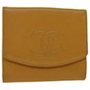 CHANEL Wallet Caviar Skin Yellow CC Auth ep1148 - Chanel