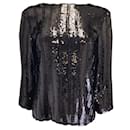 Sally LaPointe Black Sequined Long Sleeved Top - Autre Marque