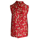 Chloé Printed Blouse in Red Silk