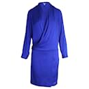 Vestido Cruzado Diane Von Furstenberg en Seda Azul