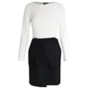 Roland Mouret Two-Tone Dress in White Wool