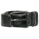 Black textured patent leather belt - Brunello Cucinelli