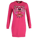 Kenzo Tiger Logo Sweater Dress in Pink Cotton