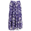 Ba&sh Uria Floral Print Tiered Skirt In Purple Polyester - Ba&Sh